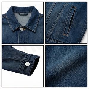 Chaqueta vaquera de manga larga ajustada para hombre, abrigo vaquero negro de algodón lavado Vintage de alta calidad, abrigo de invierno - Product Image 4