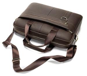 Maletín Bandolera de Cuero Genuino para Portátil, de Alta Calidad, Estilo Vintage, para Viajes de Negocios, Modelo LLB-0348 - Product Image 1