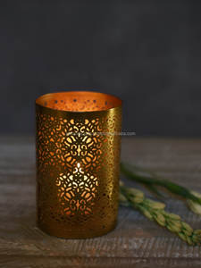 Handmade Votive <b>Candle</b> Holder Lantern Round Floral Cutout Design for Home Decor Indian Supplier <b>Bulk</b> Wholesale - Product Image 4