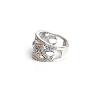 Bague en pierre de cyanite naturelle et moissanite, plaquée or 14 carats, argent sterling, bijoux en pierres précieuses pour femmes, cadeau d'anniversaire ou de mariage - Product Image 3