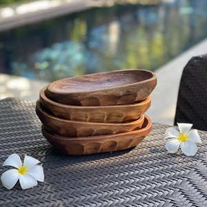 จานไม้ขนาดเล็ก เหมาะสำหรับเสิร์ฟซอสและของว่าง ถาดขนมขนาดเล็ก เครื่องใช้บนโต๊ะอาหารที่สวยงาม ใช้ได้ทั้งที่บ้าน ร้านกาแฟ และร้านอาหาร - Product Image 1