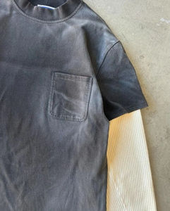Chemise thermique à manches longues pour homme, col rond, en coton mélangé, tricot doux, vêtement décontracté à porter en superposition - Product Image 6