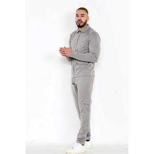 Survêtement d'hiver de luxe pour homme en polyester/coton respirant avec logo personnalisé, coupe-vent et pantalon de jogging - Service OEM - Product Image 4