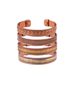 Brazalete de Cobre Antiguo Hecho a Mano, Chapado en Oro, Forma Circular, Compra Directa de Fábrica - Product Image 4