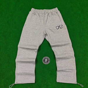 Pantalon de jogging taille haute à bande réglable, coupe droite, avec poches, style hiver, jambe large, en tissu respirant - Product Image 1
