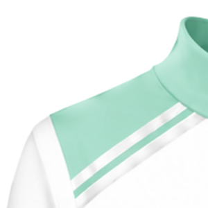 Maillot de cheerleading sublimé vert menthe et blanc à manches longues – Tenue de sport athlétique pour l'entraînement, la pratique et la compétition - Product Image 5