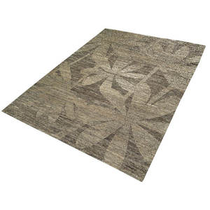 Alfombra de lana/cáñamo anudada a mano en gris para muebles de sala de estar - Product Image 6