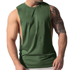 Camiseta sin mangas para hombre, transpirable, mezcla de algodón, para gimnasio, ropa deportiva personalizada, proveedor de producción a granel OEM ODM - Product Image 1