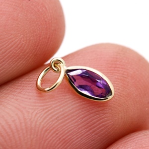Pendentif en or 14 carats avec améthyste taille marquise certifiée GIA, collier de guérison pour fêtes, bijoux Reiki Chakra, pierre de naissance de février, vente en gros - Product Image 5