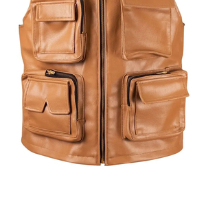 High Quality Unique Style Sheepskin SleeveLess <b>Leather</b> Vest <b>Jacket</b> For Men Style <b>Real</b> <b>Leather</b> <b>Jacket</b> - Product Image 5