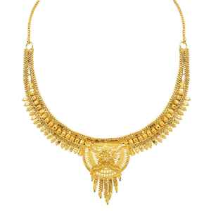 Wholesale Forming 14K 18K 24K Dye Gold Plated Short Necklaces Traditional <b>Floral</b> Design Jewelry Set Brass Gold Fashion Necklaces - Product Image 4