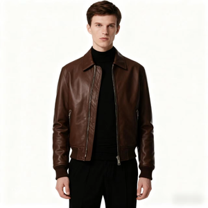 Veste en cuir d'agneau véritable noire de haute qualité pour hommes / Vestes en cuir pour hommes / Vestes en cuir pakistanaises pour hommes - Product Image 1