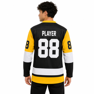 Maillots de hockey de l'équipe des États-Unis, vêtements de sport personnalisés, vêtements de hockey sur glace imprimés, 100% polyester, séchage rapide, respirant, écologique, devant - Product Image 3