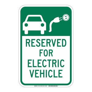 Señal de Estacionamiento Reservado para Vehículos Eléctricos, Resistente a la Intemperie, Señal de Advertencia para Interiores/Exteriores - Product Image 1