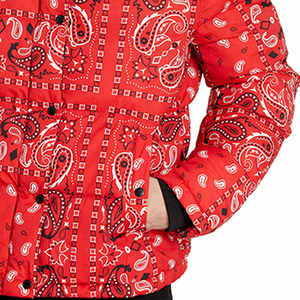 Printing Full Print Stand Collar White Duck <b>Down</b> Thick Warm Couple Coat Winter Jacket - Product Image 5