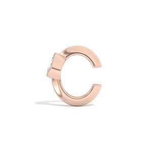 Pendiente de Oreja Deslizante sin Perforación con Bisel Esculpido en Forma de Pera, Diamante Cultivado en Laboratorio, Oro Sólido de 14K y 18K Personalizado, Precio de Fábrica al por Mayor - Product Image 6