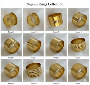 Anneaux de serviette en métal élégants et contemporains, écologiques (laiton/or/argent) pour la décoration de table de mariage - Vente chaude - Product Image 6