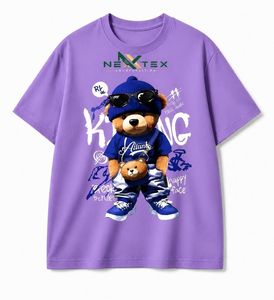 Custom Mens <b>Cartoon</b> Bear King Print Oversized T <b>Shirt</b> Summer Casual Hip Hop Streetwear Tee Breathable Cotton Graphic Top - Product Image 4