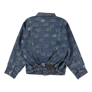 Chaqueta Vaquera con Estampado de Emoji Sonriente para Niñas, Diseño Moderno y Estilo Urbano, Precio Accesible y Último Diseño en Ropa para Niñas - Product Image 5