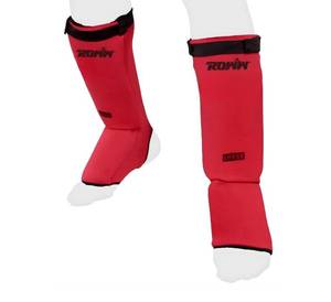 Protège-tibias en néoprène rouge Rowin avec fermeture auto-agrippante pour la protection des adultes, design léger, utilisation toutes saisons - Product Image 1