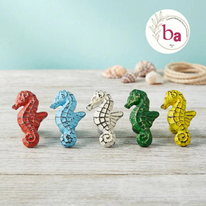 Beads Art Cast Iron Seahorse <b>Cabinet</b> Knobs Drawer Handles Modern Design for Kitchen Bedroom <b>Bathroom</b> Home Bar Wardrobe Hotel Gym - Product Image 1
