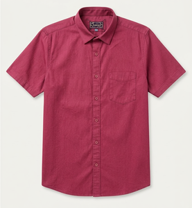 Camisas de Vestir de Manga Corta para Hombre, Transpirables, Casuales, 100% Algodón, Color Sólido, Marca Enovate - Product Image 1