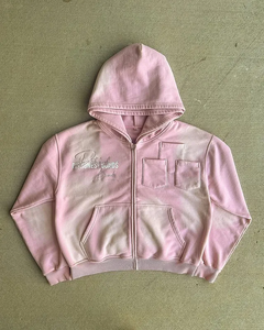 Hoodie personnalisé teint en pièce, en molleton de coton épais, avec poche utilitaire, style streetwear, délavage vintage, coupe oversize, unisexe - Product Image 4
