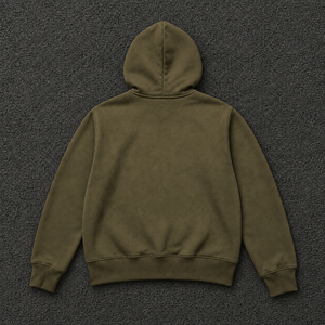 Custom Olive Zip Up <b>Hoodie</b> Oversized Streetwear Self Made <b>Orange</b> 3D Puff Print Logo Full Zipper Sweatshirt Unisex Wholesale Wear - Product Image 6