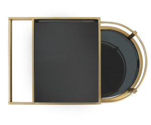 Carrito de Bar Metálico Moderno con Ruedas, Carrito de Servicio de Bebidas con 2 Estantes Redondos para Hotel o Sala de Estar - Product Image 5