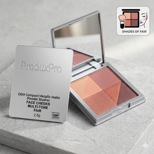 ProduxPro OEM Fard à joues compact en poudre métallique mate pour le visage et les joues, multi-tons, certifié Halal GMP, durée de conservation de 3 ans, 2,5 g - Product Image 2