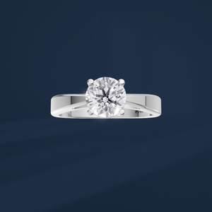 Bague de fiançailles classique pour femme avec diamant rond brillant PT950, bijoux en diamant naturel - Product Image 2