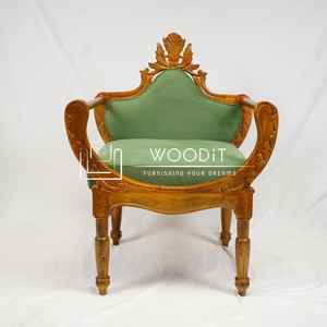 Silla de Salón y Dormitorio de Lujo Moderna 2026, Tallada a Mano, 100% Madera Sólida, con Respaldo y Asiento de Terciopelo, para Hogar y Hotel - Product Image 1