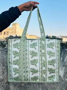 Quilted Cotton Wedding Tote <b>Bag</b> for <b>Women</b> Block Print Shoulder <b>Bag</b> Bridal Gift Bridesmaid Travel <b>Bag</b> - Product Image 3