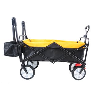 Heavy-Duty Adjustable Handles Portable <b>Folding</b> Garden <b>Wagon</b>-Outdoor Utility Cart with Drink Holder for Camping - Product Image 4