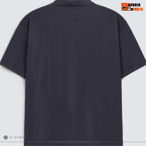 DAPHNIA Creative State Men's <b>Grey</b> Short Sleeve <b>Polo</b> <b>Shirt</b> Regular Fit Cotton Oxford Casual Wear Front Print Design <b>Shirt</b> - Product Image 5