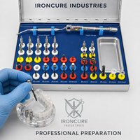Kit de 50 pièces universel pour implants dentaires : Forets chirurgicaux, Forets à butée conique, Dilatateurs osseux, Trépanes, Clé dynamométrique