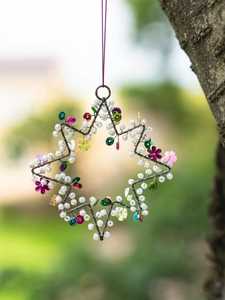 Heart Shape Metal Handicraft Ornaments with Beaded Frame Decorations - Product Image 4