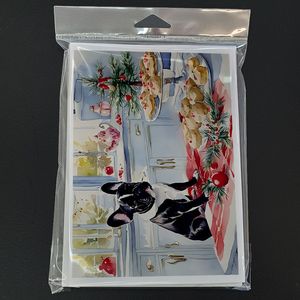 Bouledogue Français Noël Fantaisiste A7 Cartes de Note Pack de 8 Cartes Vierges avec Enveloppes 5x7 Cartes de Voeux de Taille - Product Image 3