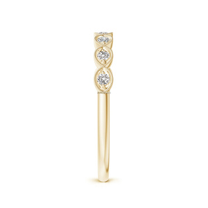 Bague de Fiançailles Empilable Vintage en Diamant de Laboratoire Taille Brillant, Cadeau pour Femme, Or 10K 14K 18K, Argent 925 935, Rhodium - Product Image 3