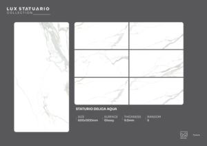 Carreaux de porcelaine élégants et brillants, taille 600x1200, grands carreaux pour sols et murs, pour usage résidentiel et commercial de luxe. - Product Image 3