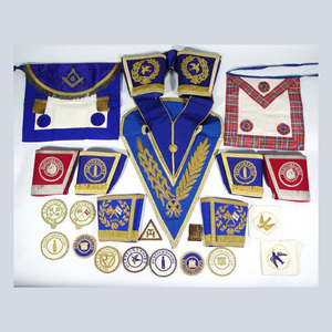 Collier d'officier maçonnique en velours bleu roi, brodé, avec porte-jouvel et attache auto-agrippante, pour toutes les saisons et les loges - Product Image 3
