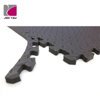 Dalles de sol de gym double couche en EVA inodore, absorbant les chocs, imperméables, 60x60cm, 10mm, dureté 40 degrés, plateforme de musculation ASTM