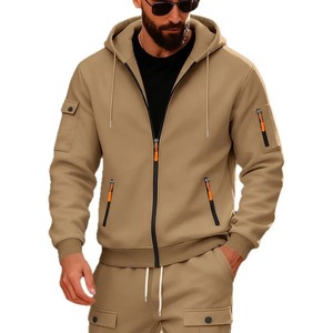 <span class=keywords><strong>Sweat</strong></span>-shirt à capuche zippé noir pour homme avec fermetures éclair et poches vert néon, style décontracté, coupe classique, 100 % polaire, idéal pour l'automne - Product Image 3