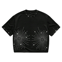 T-shirts en strass de qualité supérieure pour hommes, en coton tricoté, vierges, pour usage décontracté, vente en gros