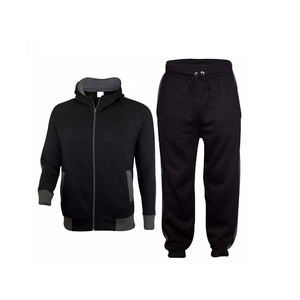 Ensemble de survêtement athlétique pour homme, pull à col rond à manches longues et pantalon de jogging, 100% coton - Product Image 1