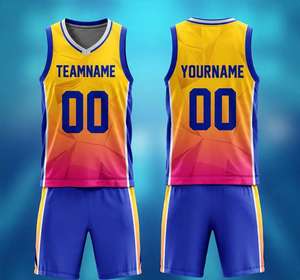 Maillot de basket-ball personnalisable en gros, 100 % polyester, en maille imprimée avec logo d'équipe, uniforme de basket-ball pour hommes 2026 - Product Image 5