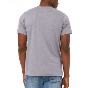 Camiseta de Manga Corta con Cuello Redondo para Hombre, 50% Algodón, 50% Poliéster, Color Marrón Jaspeado - Product Image 6