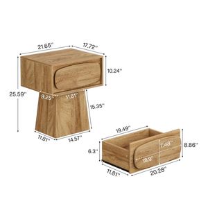 <b>Small</b> Side <b>Table</b> with Storage Drawers Tea or <b>Coffee</b> <b>Table</b> Nightstand - Product Image 6