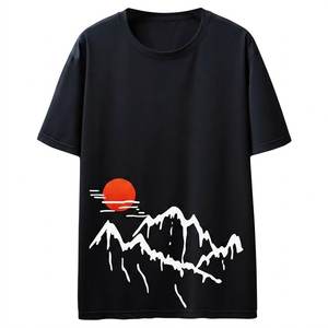 T-shirts décontractés pour hommes noirs à logo personnalisé très demandés, de haute qualité, 100 % coton et polyester, col rond, streetwear - Product Image 1