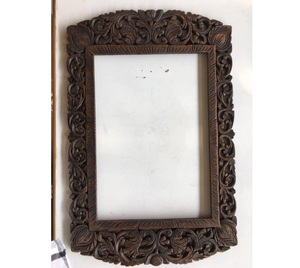 Luxury Handcrafted Solid Wood <b>Mirror</b> Frame Ornate Traditional Floral Vine Carving Dark Finish - Product Image 1
